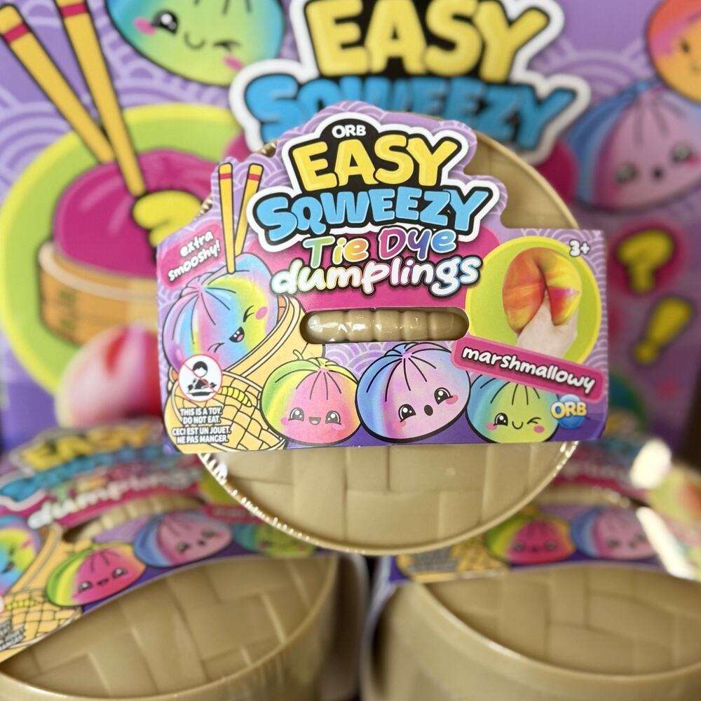 ORB Easy Squeezy Tie Dye Squishy Bun Dumplings Rare Viral Novelty Fidget Toy New